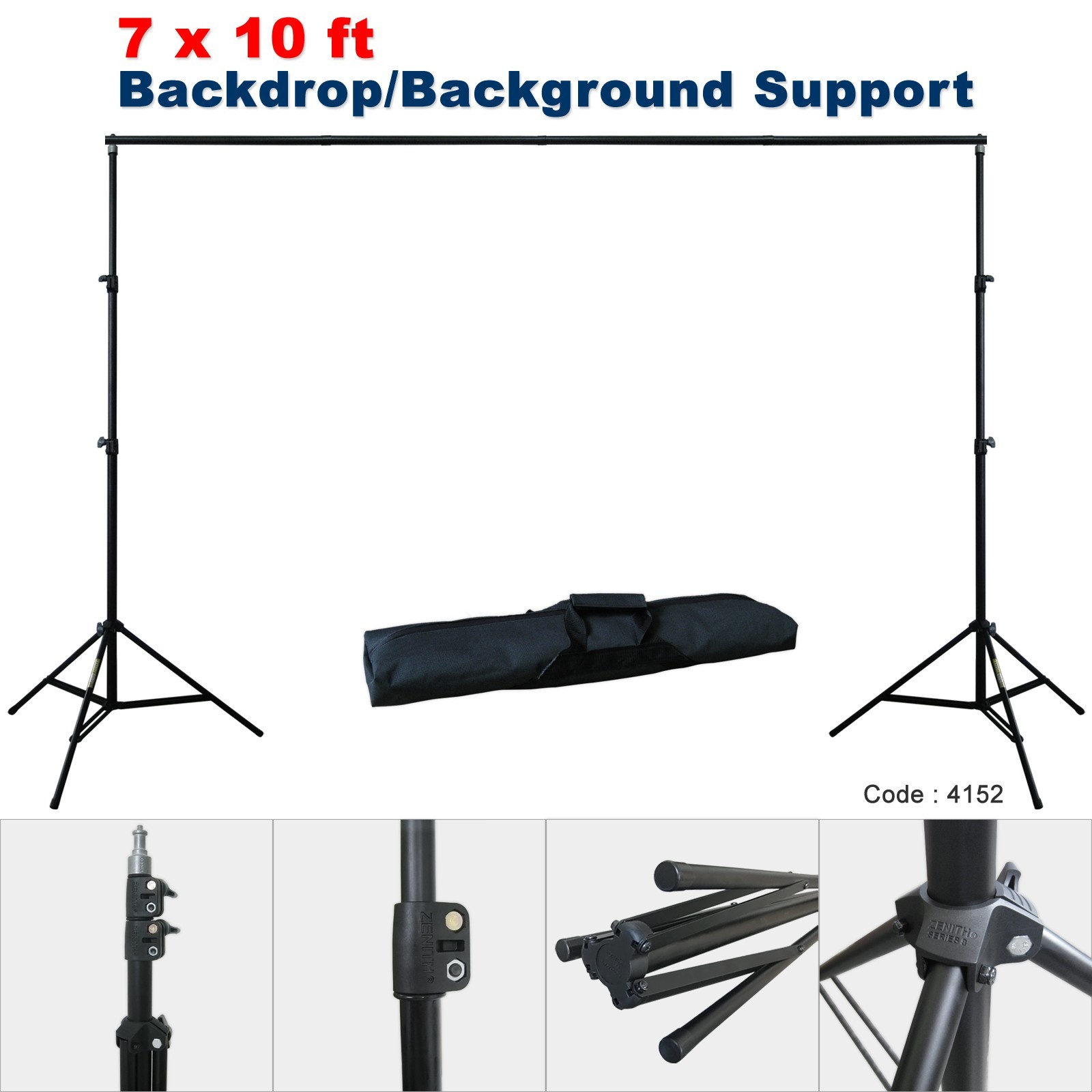 Black + White Photography Backdrop Photo Stand Muslin Kit