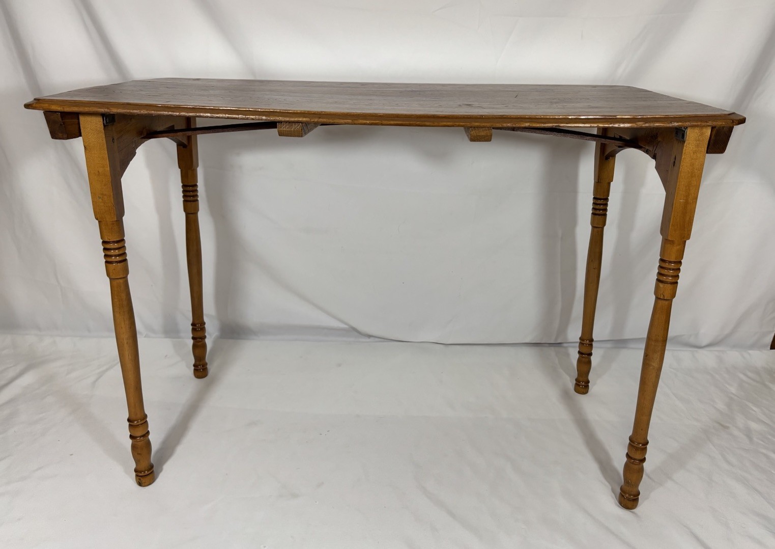 Antique Vintage Folding Wood Sewing Work Table w/ Ruler 35.75"x18" Child’s