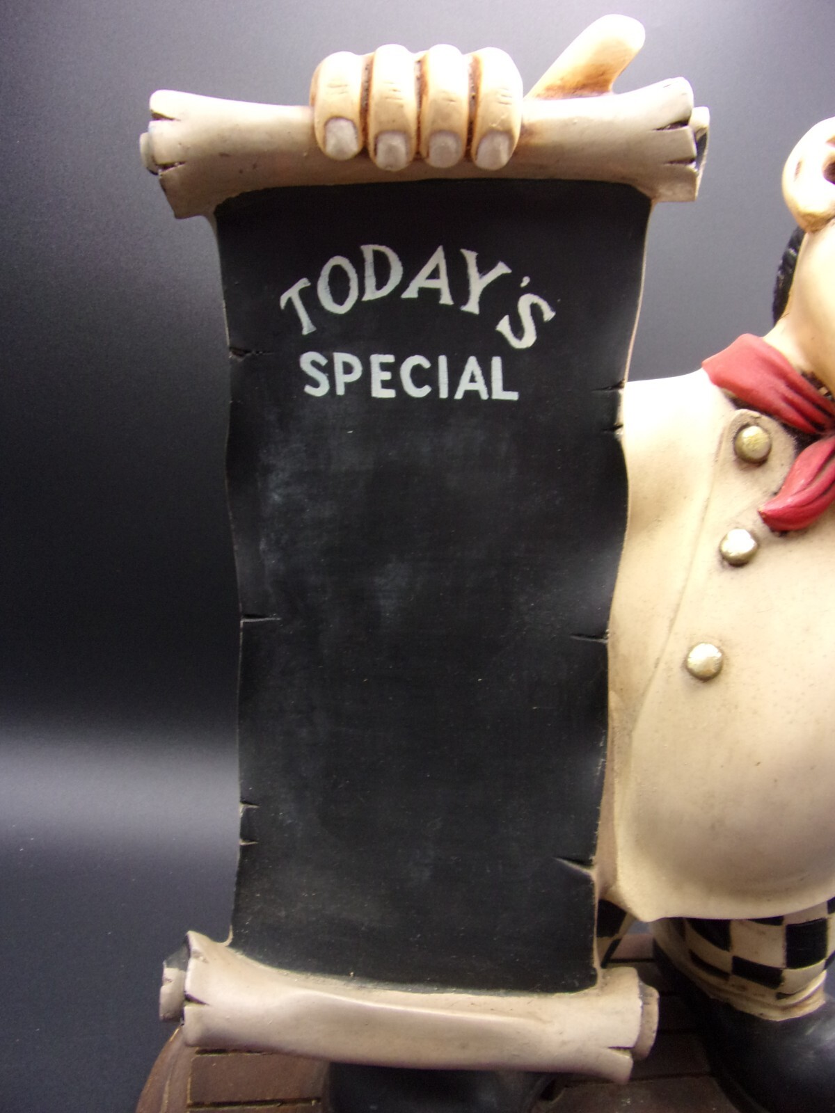 Italian Chef Menu Display Chalkboard Restaurant Pastry Cook Statue 18" Specials