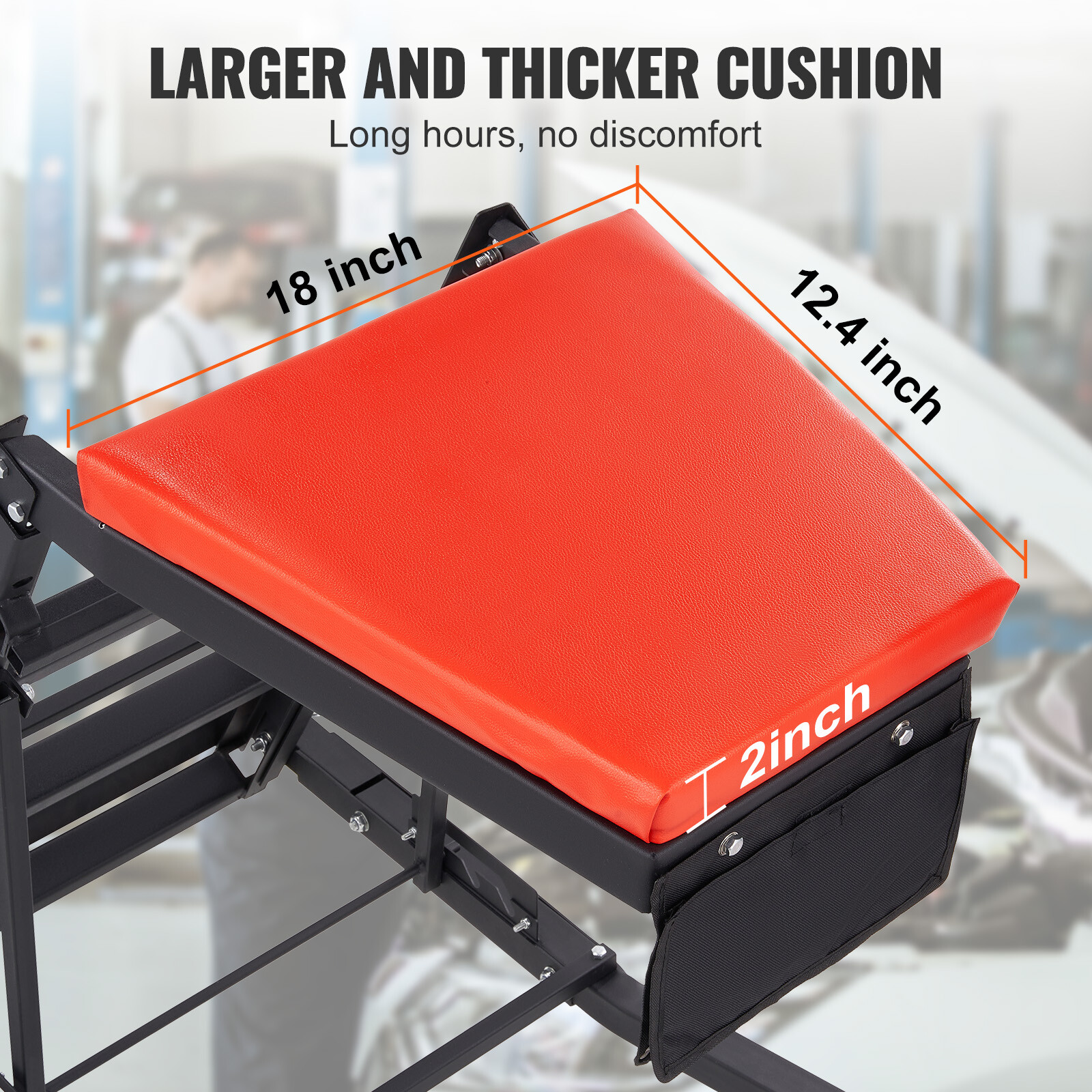 Automotive Topside Creeper 400LBS Adjustable Height Movable with 4 Wheels