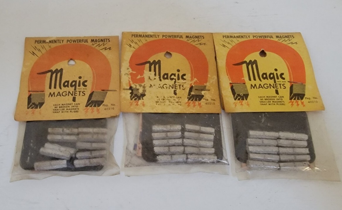Lot of 3 - Vintage Magic Magnets NOS NEW OLD STOCK