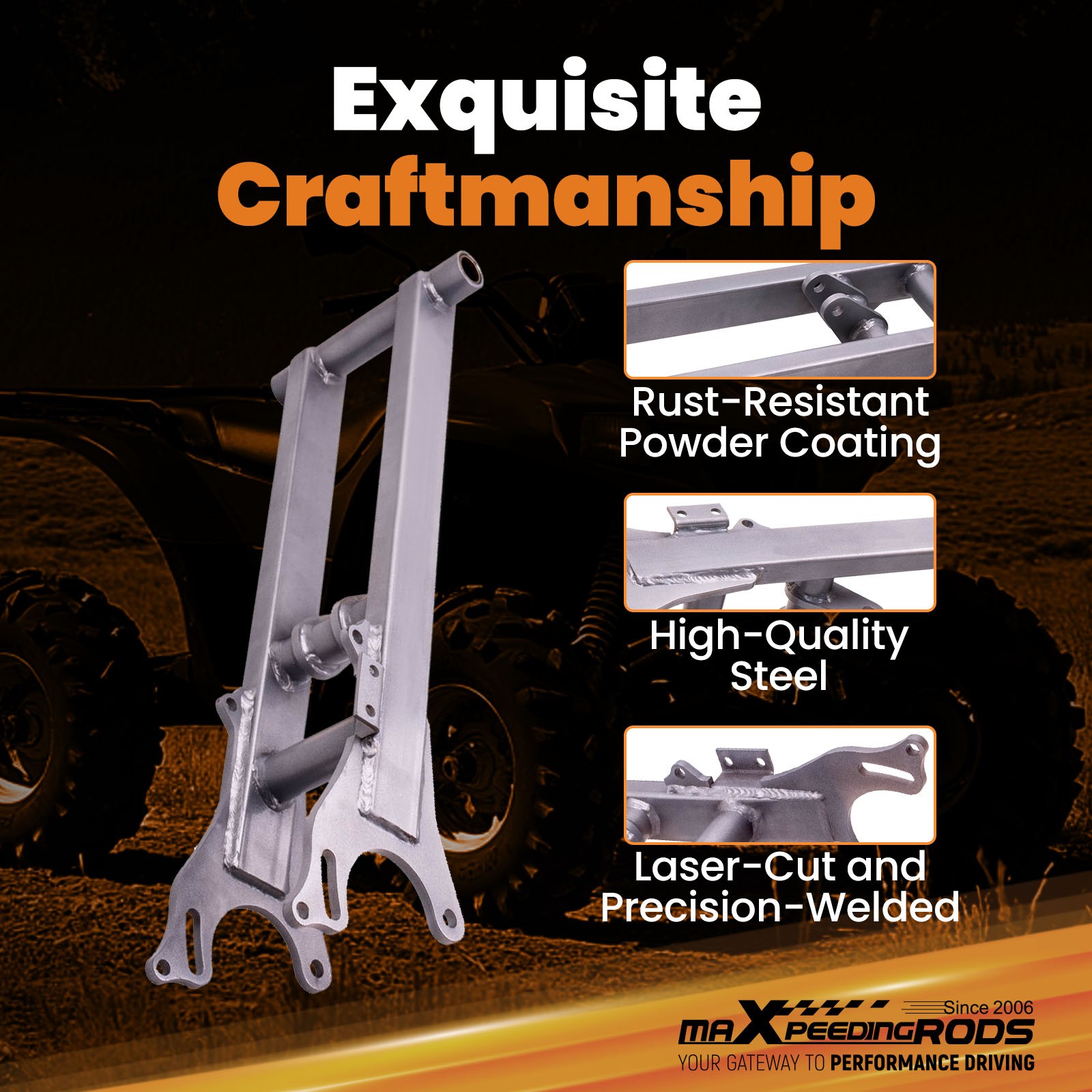 +4Inch Extended Chrome For Yamaha Banshee 350 Rear Swing Arm YFZ350 1987-2006