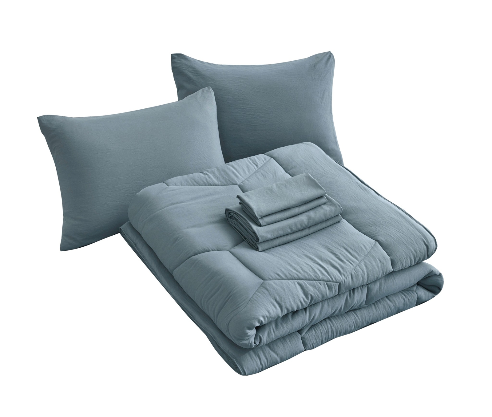 Chezmoi Collection Piper Bed in a Bag Honeycomb Quilted Comforter Set and Sheets