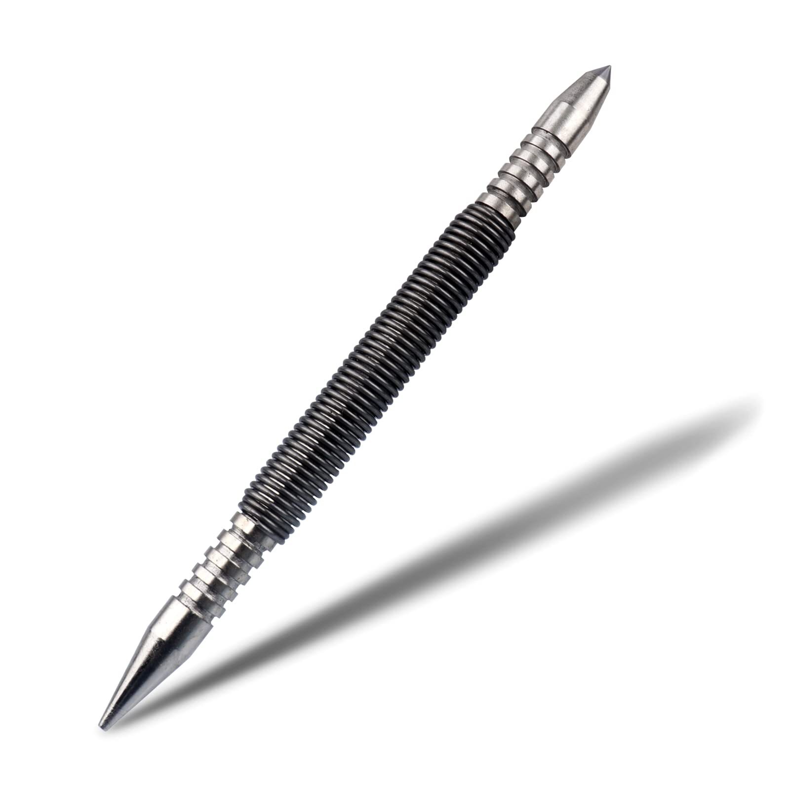 4Pcs Spring Loaded Nail Set Tool, Hammerless Center Punch for Trim Carpentry