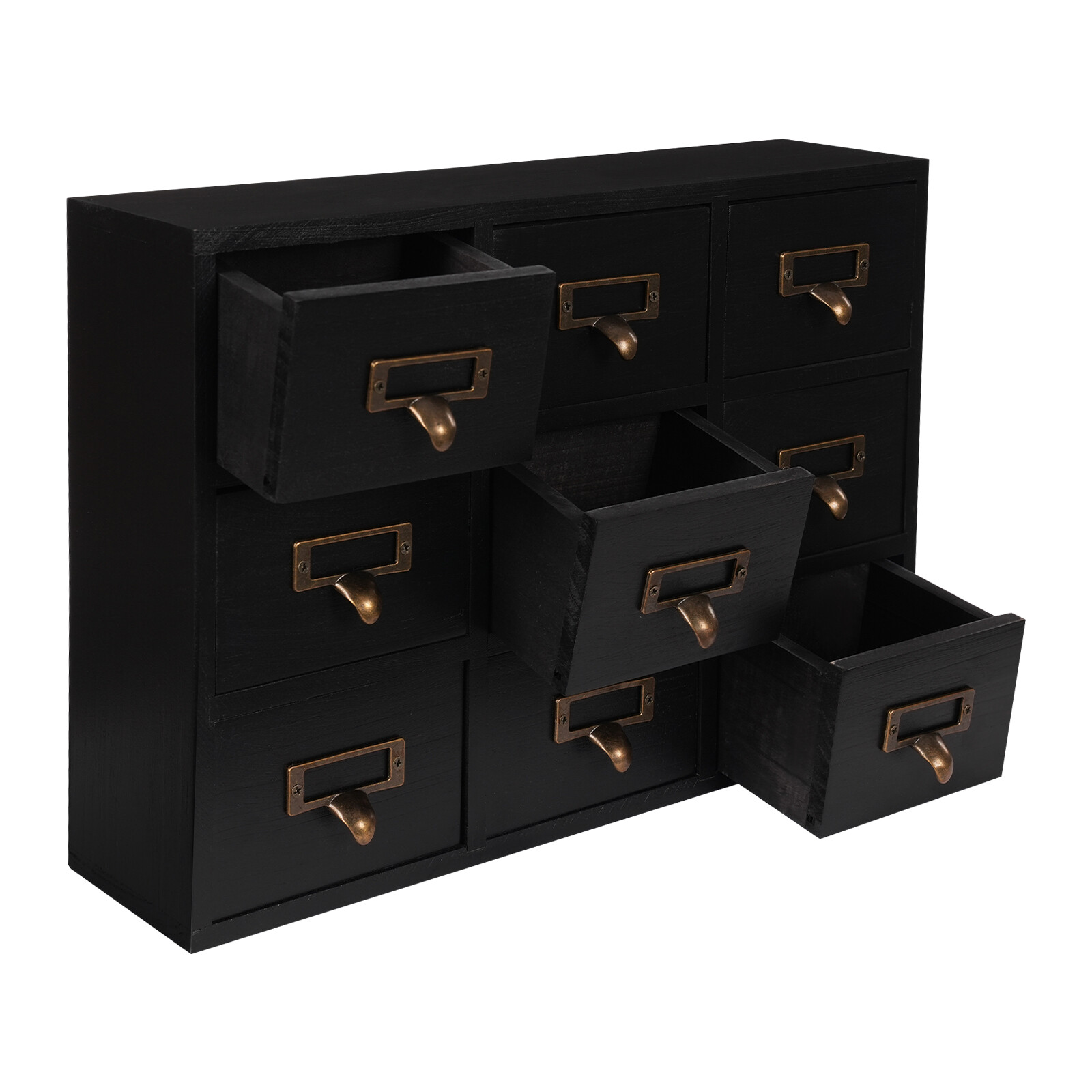 Apothecary Chest Cabinet, Wooden Medicine Drawer Organizer Box With 9 Drawer