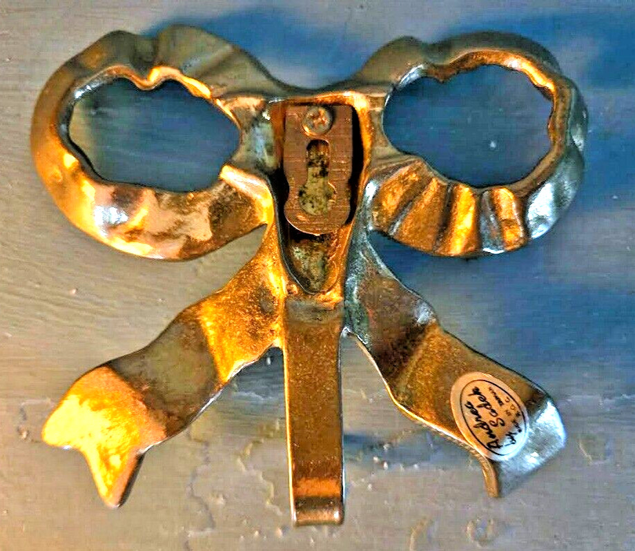 Andrea Sadek 4.25"w 3.75"t Ribbon Solid Brass Textured Bow Wall Mount