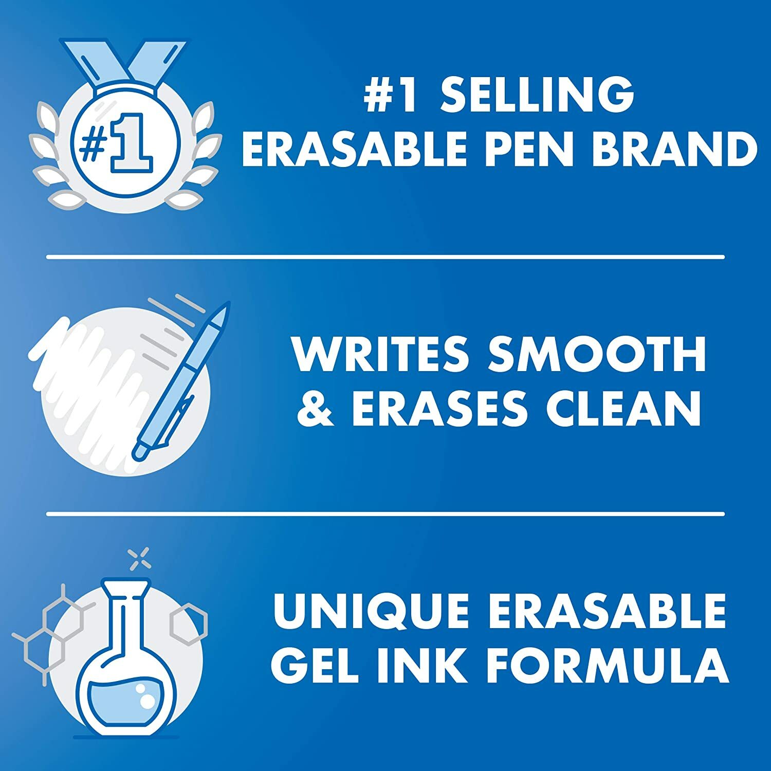 Pilot FriXion Ball Erasable Gel Ink Refills, Fine Point, 3 Packs
