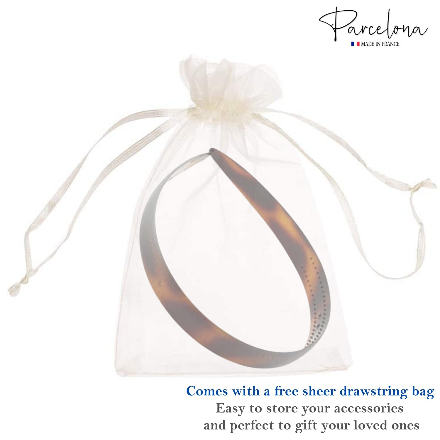 Parcelona French Wide 3/4" Celluloid Acetate Hair Headband for Women and Girls