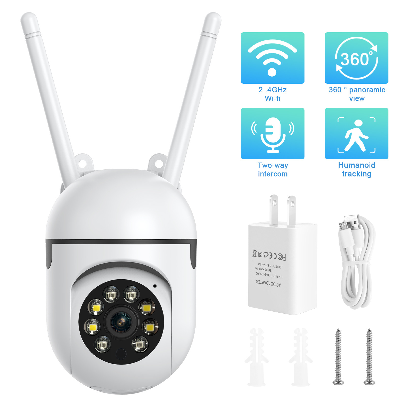4G 1080P 360° Camara De Seguridad WIFI Inalambrica Para Casa Exterior Con Audio
