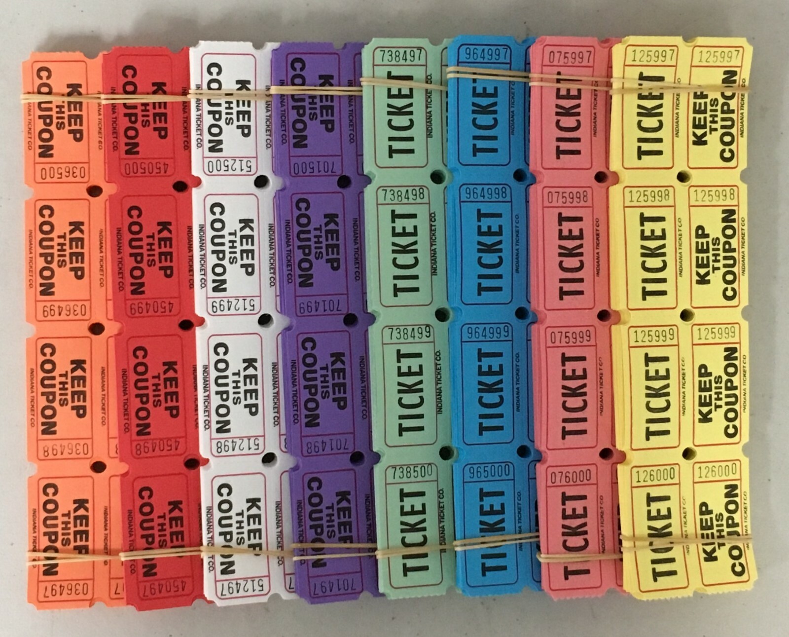 200 Double Stub Raffle Tickets Split the Pot 50/50 2 Part Folded As Pictured