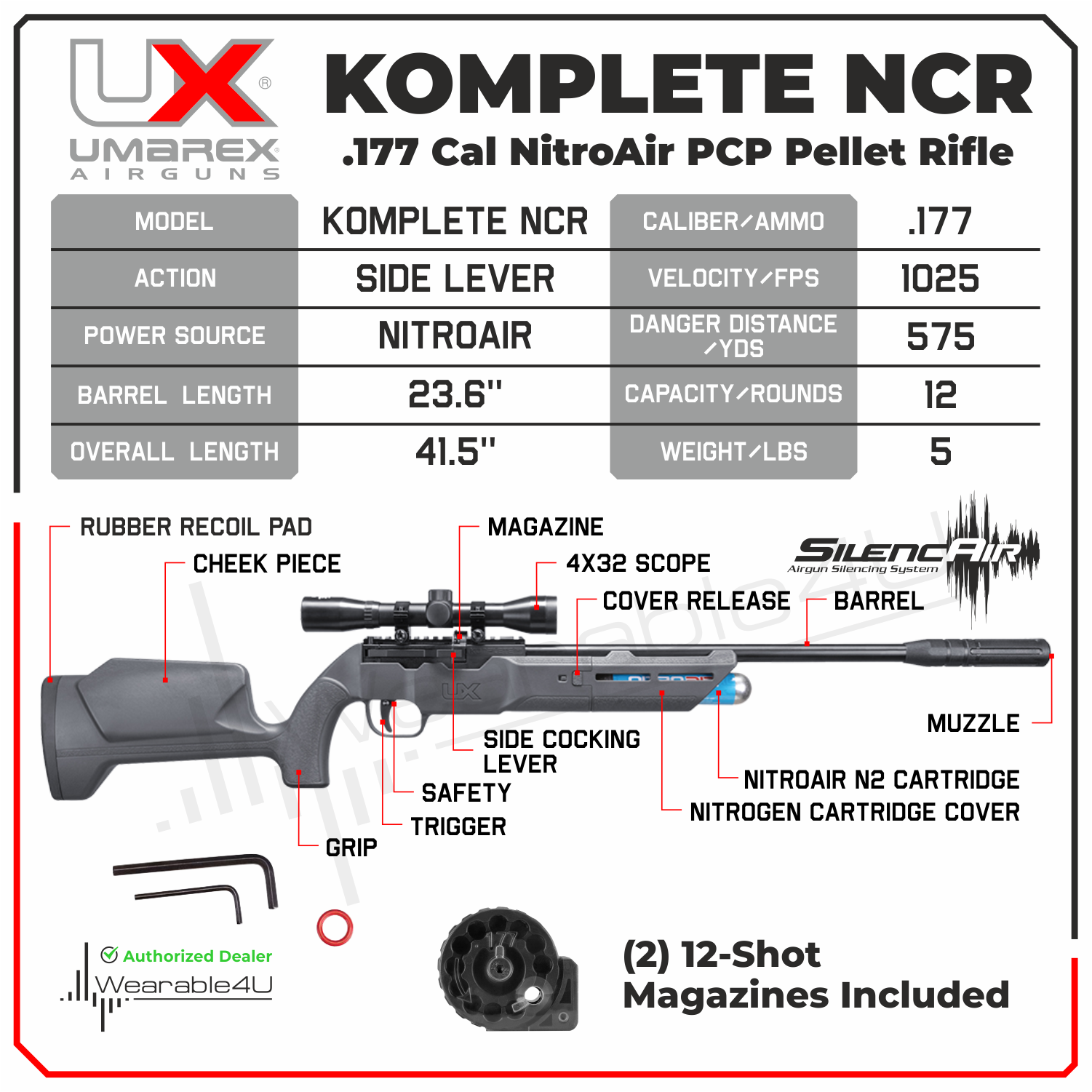 Umarex Komplete NCR .177 caliber Side lever PCP Air rifle 2251556