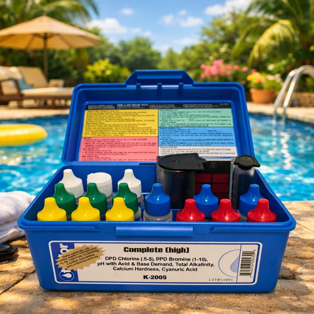 Taylor K-2005 Complete (High) Pool & Spa Water Test Kit – Clean – Mostly Full