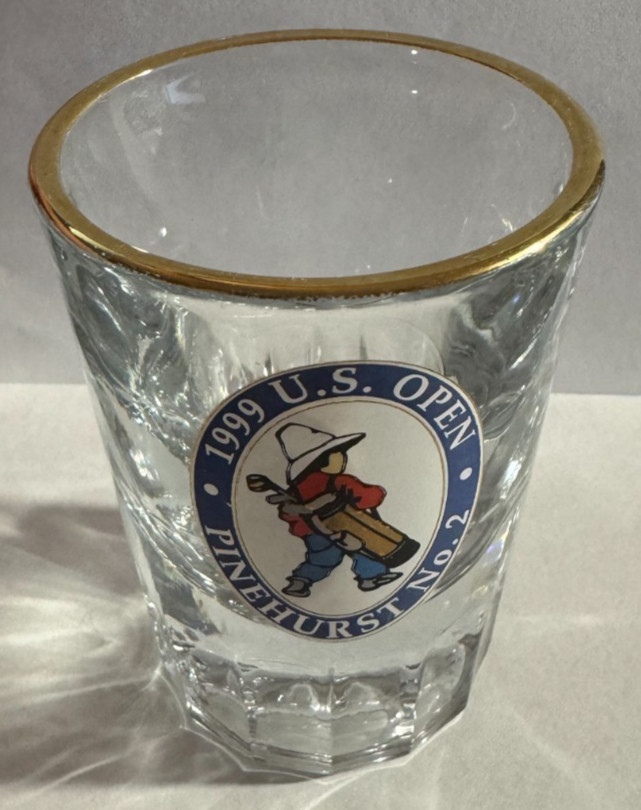 1999 U.S. OPEN Pinehurst No. 2 Golf Tournament SHOT GLASS Payne Stewart Win!