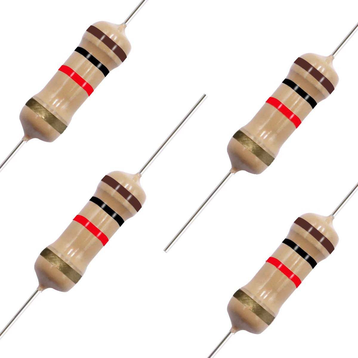 10 Pack~100PACK  1K Ohm Ω  5% Tolerance 1/2W 0.5 Watt Carbon Film Resistor
