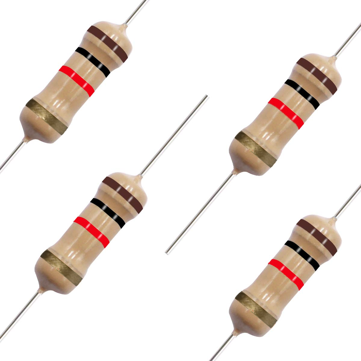 10 Pack~100PACK 1K Ohm Ω 5% Tolerance 1/2W 0.5 Watt Carbon Film Resistor