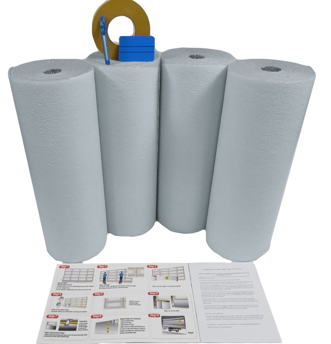 NASATEK Reflective 2 Car White Foam Core Garage Door Insulation Kit 16x7 16x8