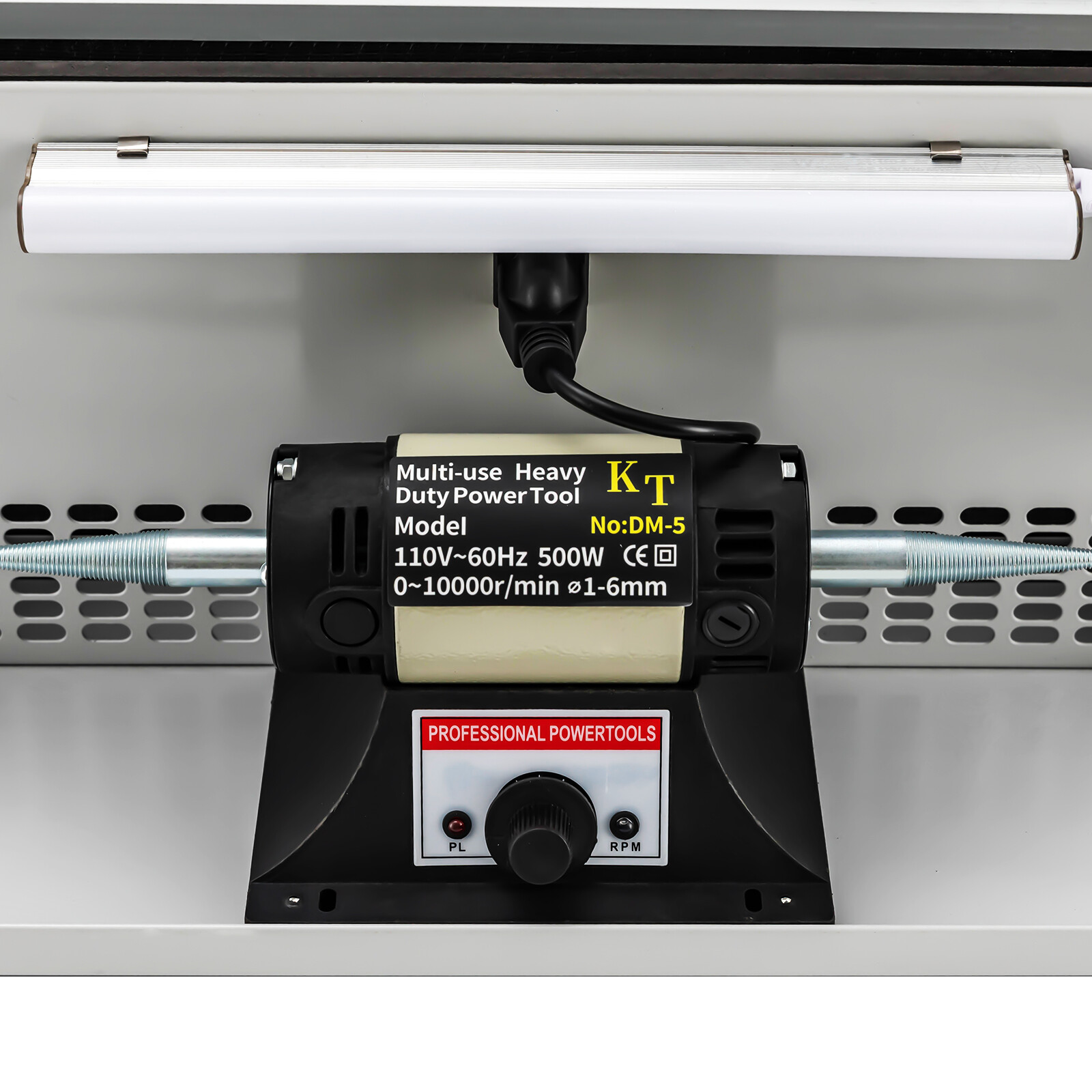 Benchtop Polishing Buffing Machine Jewelry Polisher Dust Collector W/ Light 500W