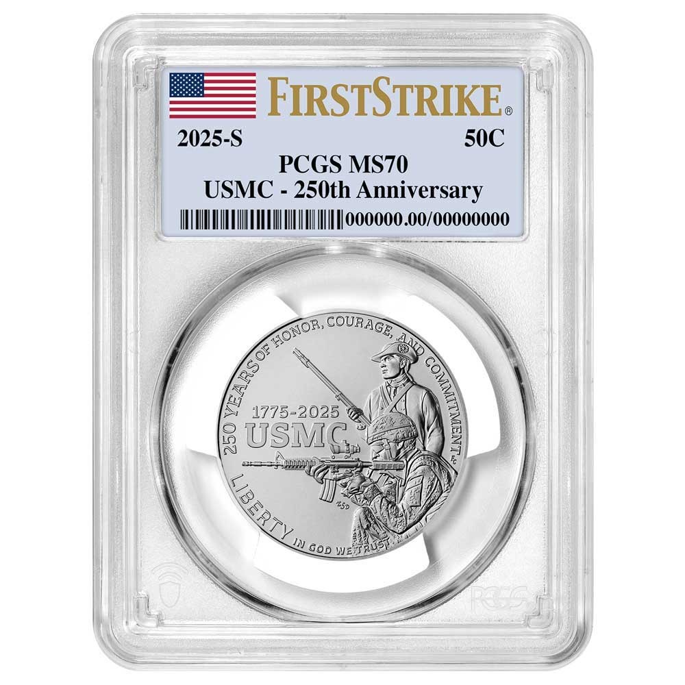 2025-S UNC Clad 50c U.S. Marine Corps 250th Anniversary Commemorative PCGS MS70