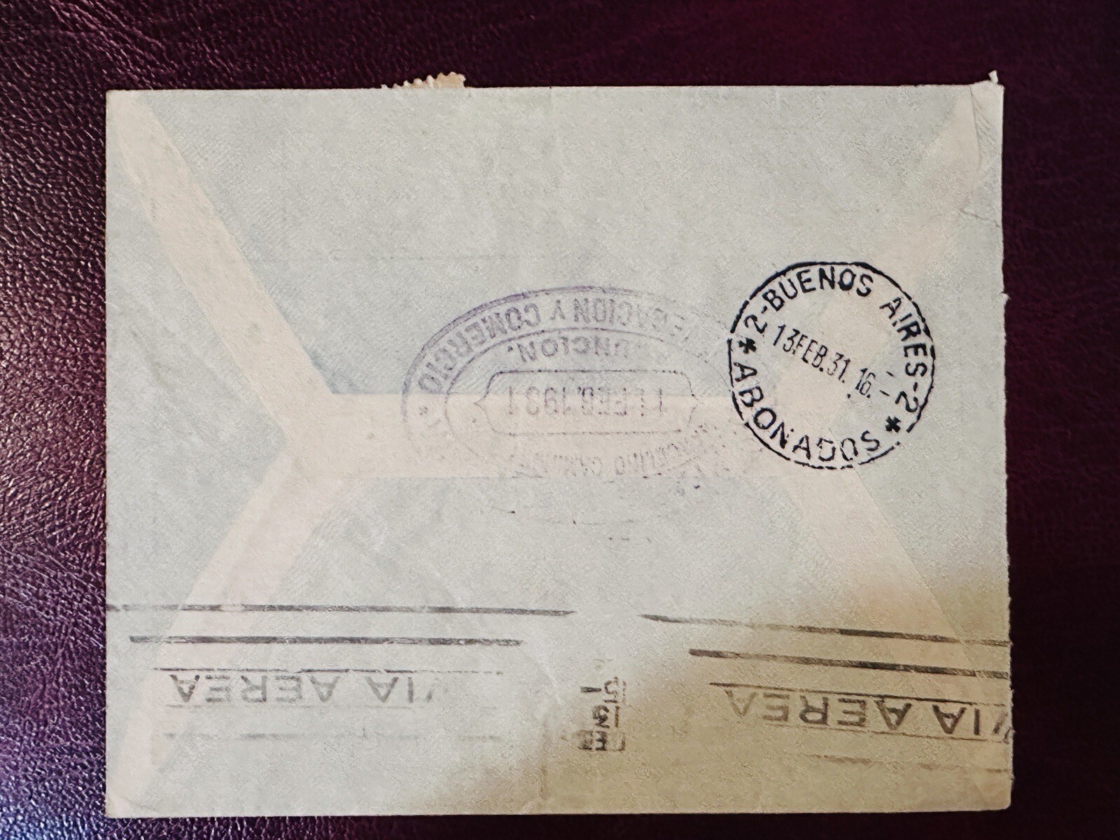 1931 PARAGUAY COVER AIR MAIL TO BUENOS AIRES ARGENTINA 2