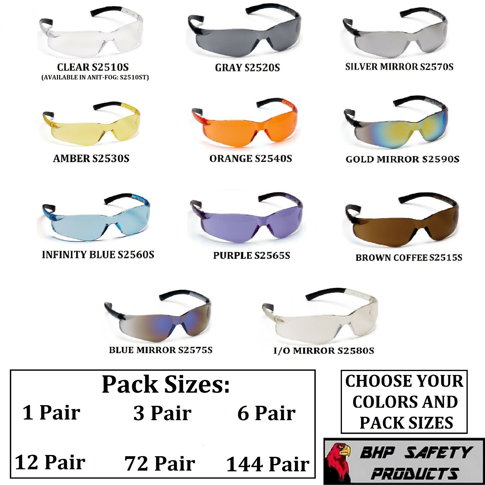 PYRAMEX ZTEK SAFETY GLASSES ANSI Z87+ SPORT WORK EYEWEAR SUNGLASSES LIGHT WEIGHT