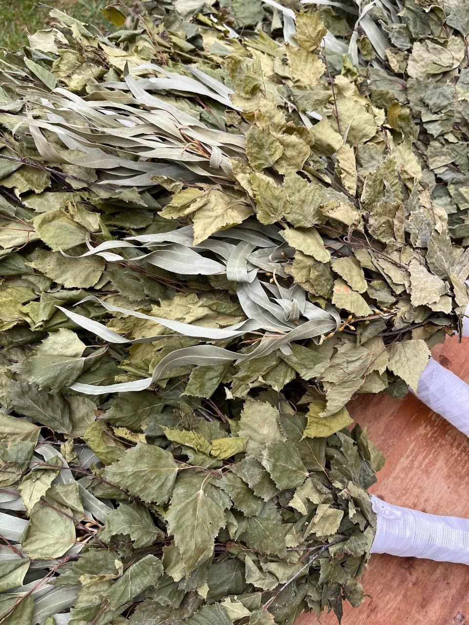 12 Birch + Eucalyptus brooms 2025 sauna banya venik Eiche whisks eco Ukrainian