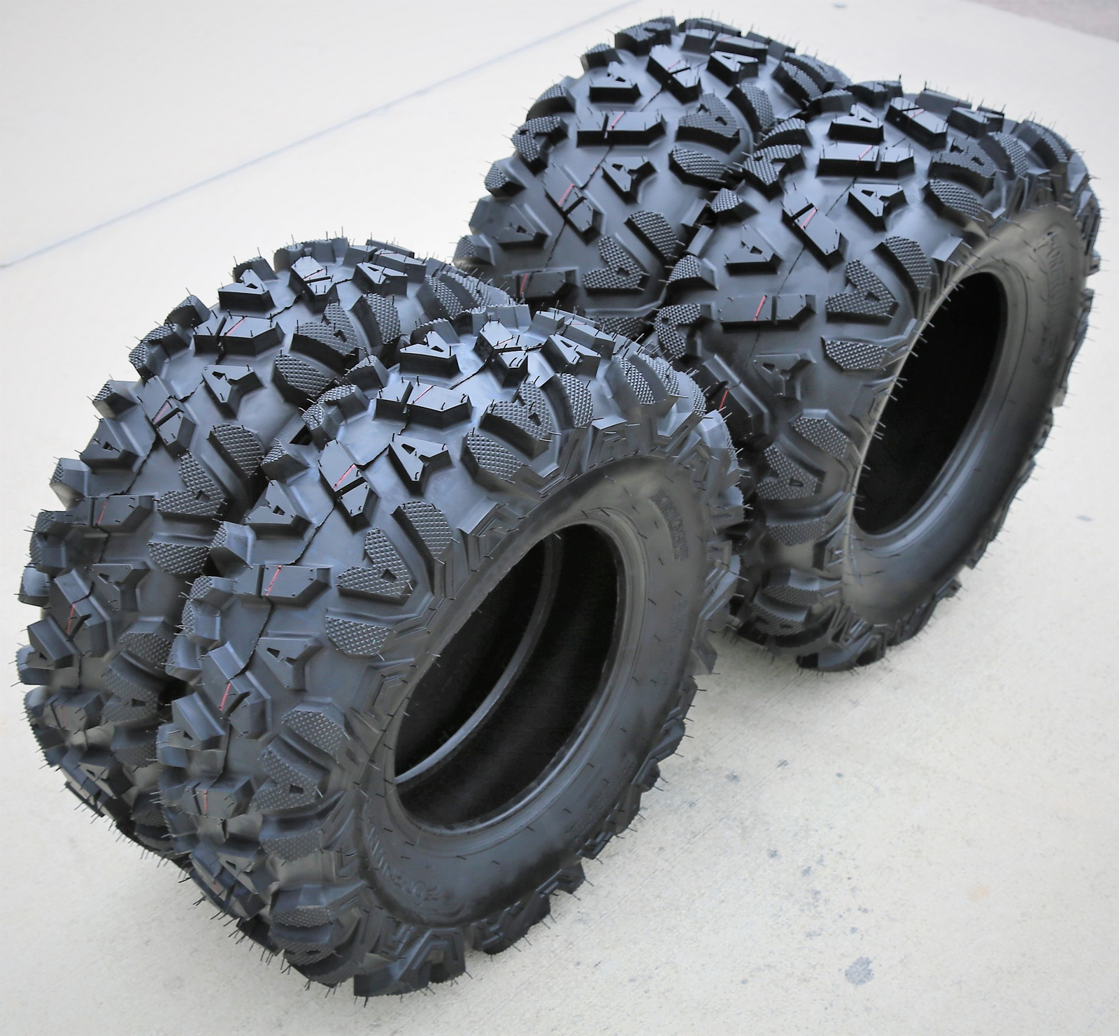 Set of 4 Forerunner Knight ATV UTV Mud Tires 2x 25x10-12 2x 25x8-12 6 Ply