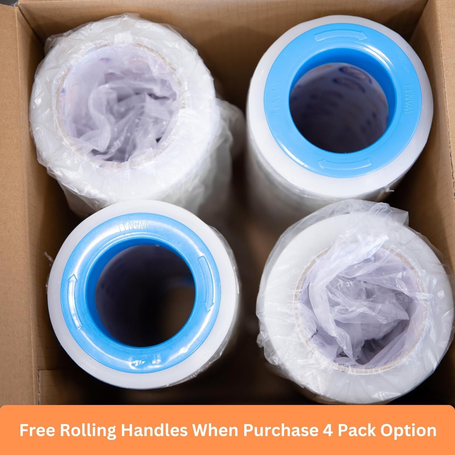 18" x 1100 FT 60 Gauge 4 Rolls Pallet Wrap Stretch Film Hand Shrink Wrap Clear