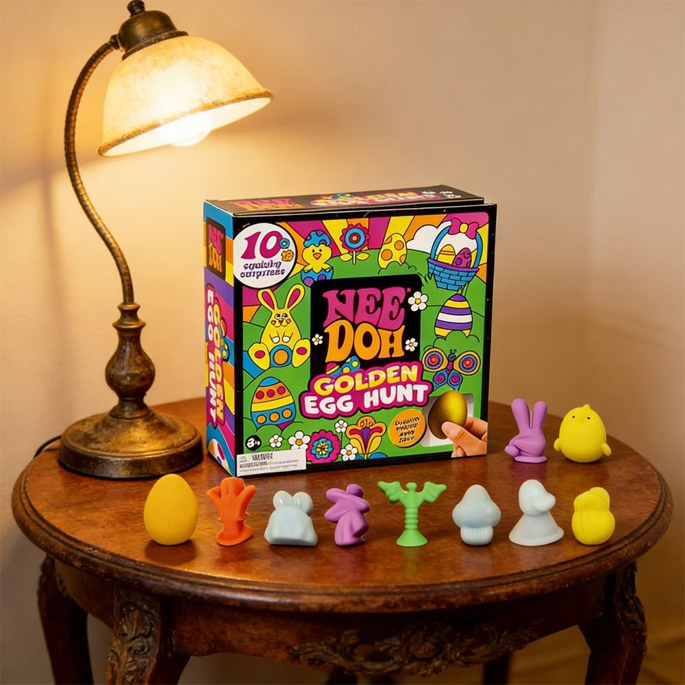 2026 NeeDoh Easter Golden Egg Hunt Mystery 10 Squishy Surprises Collectible Gift