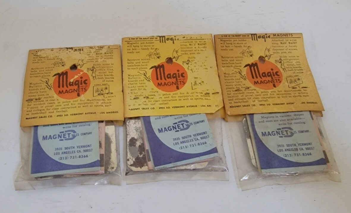 Lot of 3 - Vintage Magic Magnets NOS NEW OLD STOCK