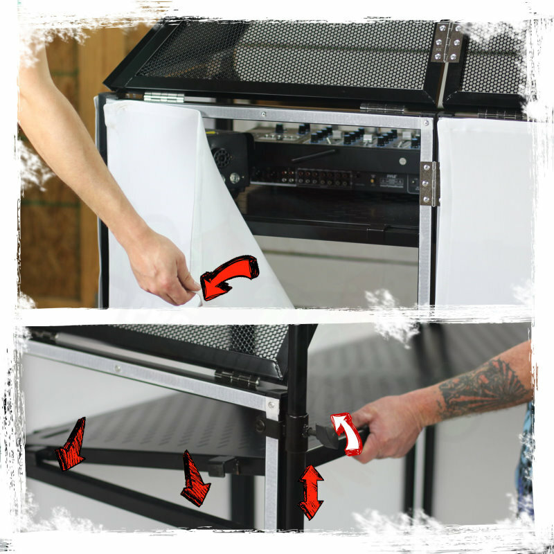 DJ Booth Table Lighting Truss Stand System - Foldable Panel Stage Platform Scrim