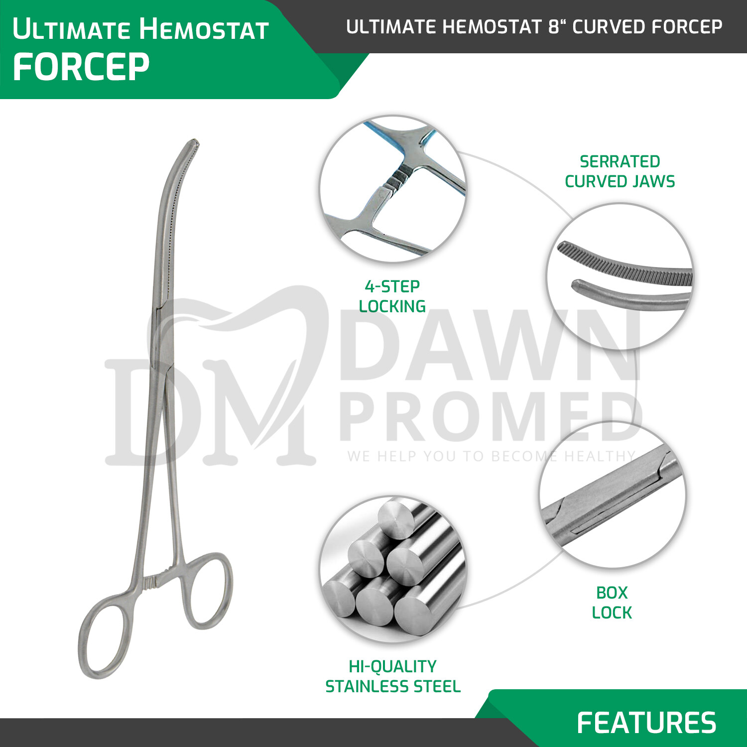 6-Piece Ultimate Hemostat Forceps Set Fishing Pliers FREE Case Kit-2 German Gr