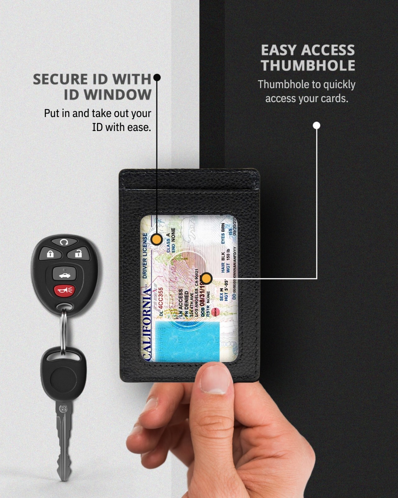 Slim Minimalist Front Pocket RFID Blocking Leather Wallets for Men Women