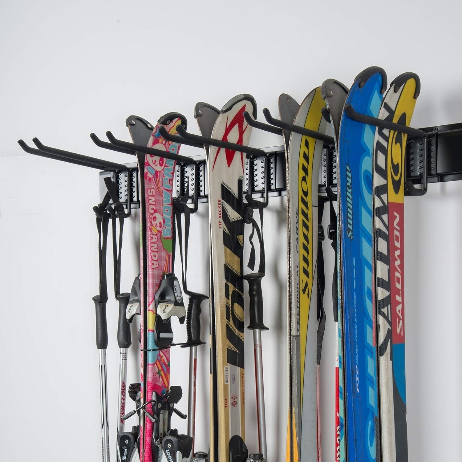 Garage Storage Organization System Ski Wall Rack Up to 10 Pairs Holds Up to 300