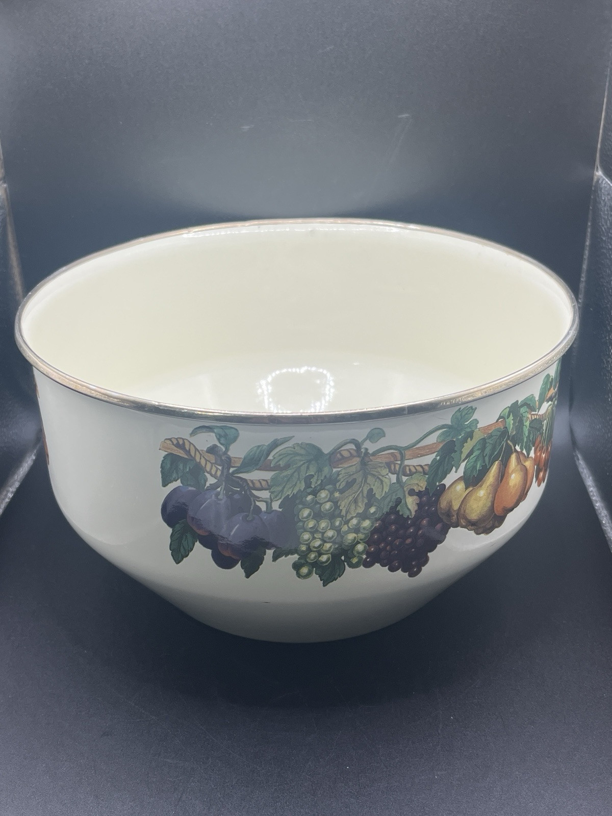 Vtg Tabletops Unlimited Large Vitroceramic Metal Enamel Bowl - Gas, Electric