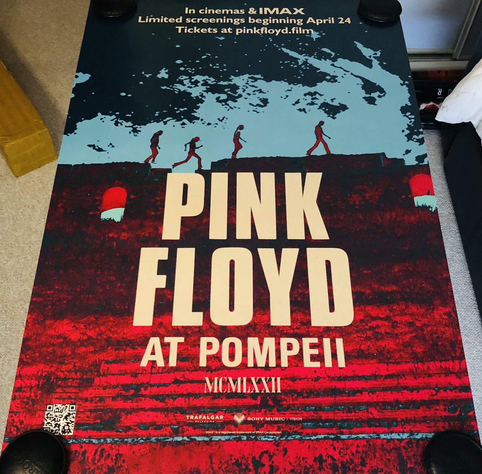 PINK FLOYD AT POMPEII MCMLXXII Original 27x40 Movie Poster IMAX CONCERT RARE