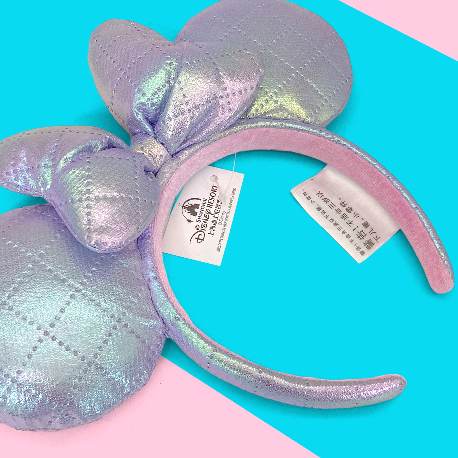 Japan Tokyo Disney-Resort Ears Iridescent Purple Minnie Mouse Ears Headband