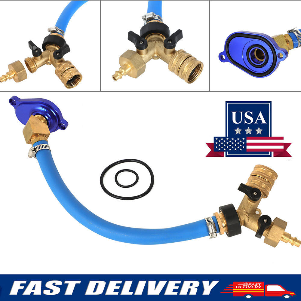 For 03-10 Ford 6.0L Oil Cooler Flush Kit & Aluminum Anodize Adapter VT365 VT275