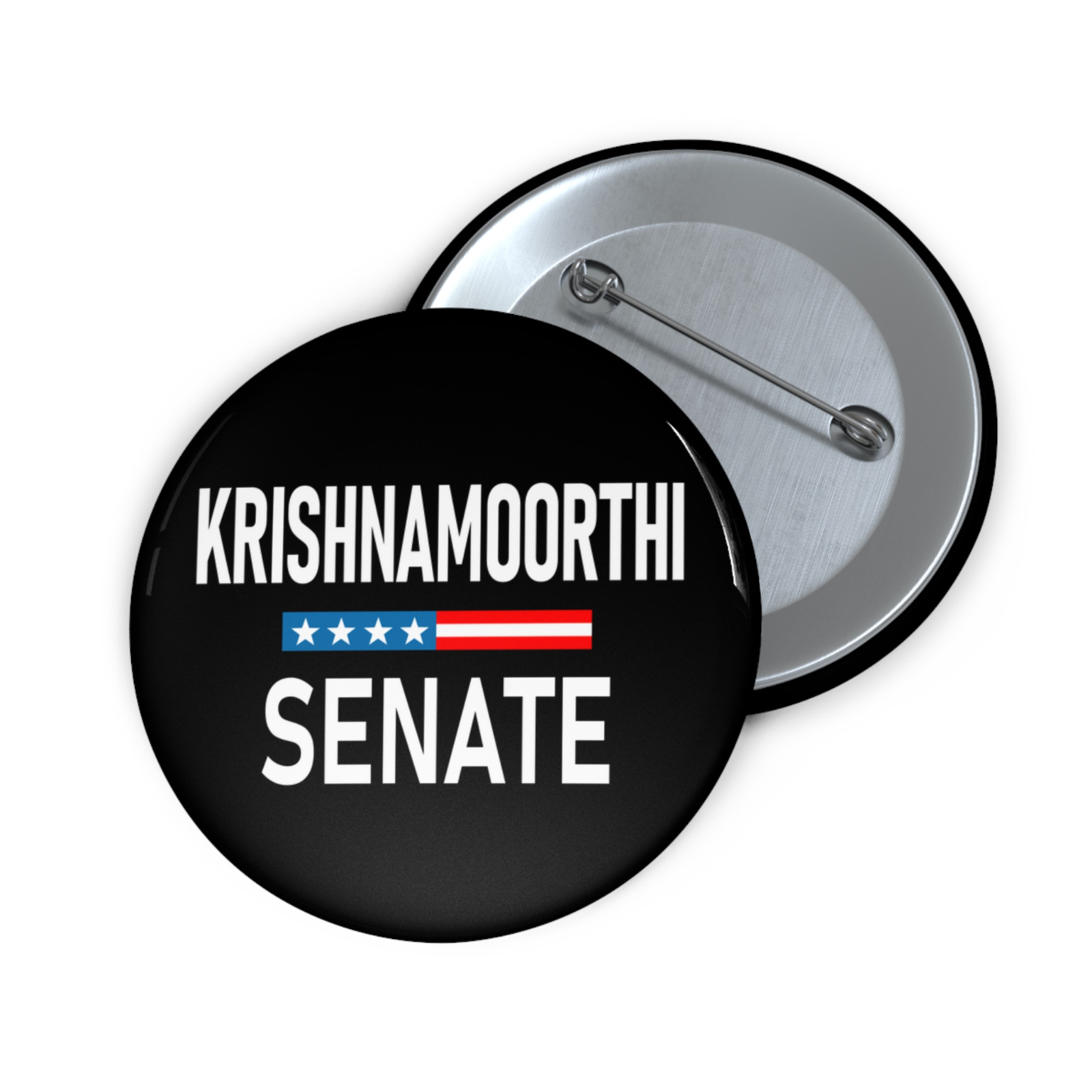 Krishnamoorthi Button Small to Large Illinois  Senator Krishnamoorthi Pin Button