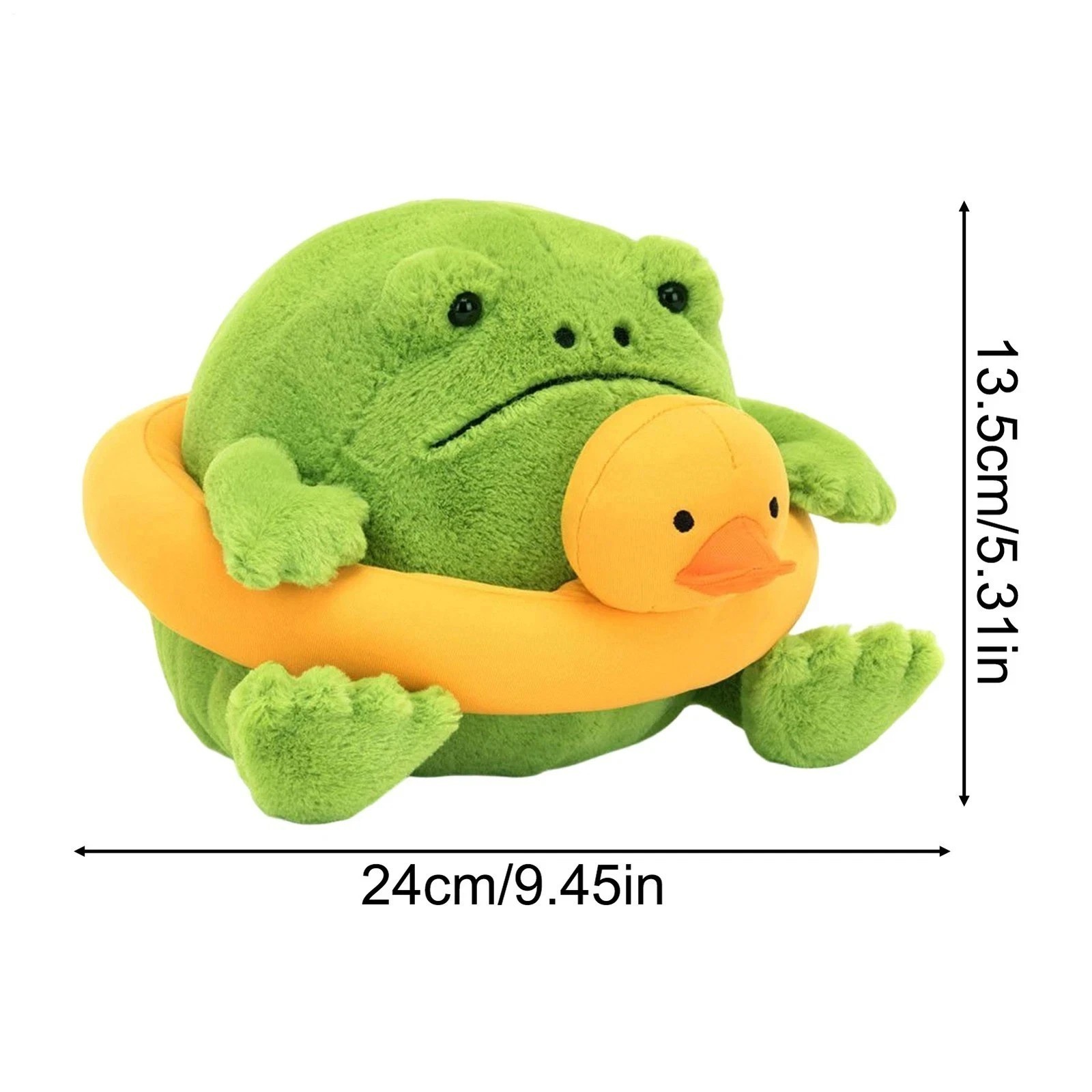 Jellycat Retired Ricky Rain Frog with Rubber Ring Duck - Brand New With Tags