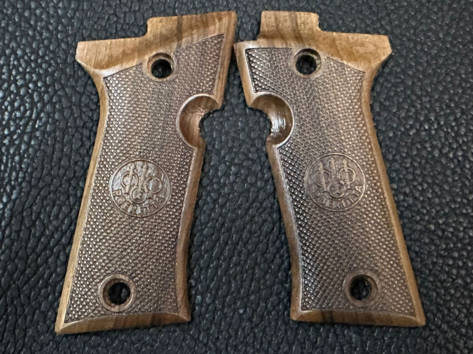 Beretta 80X Cheetah Grips - Premium Quality Turkish Walnut Wood - Checkered