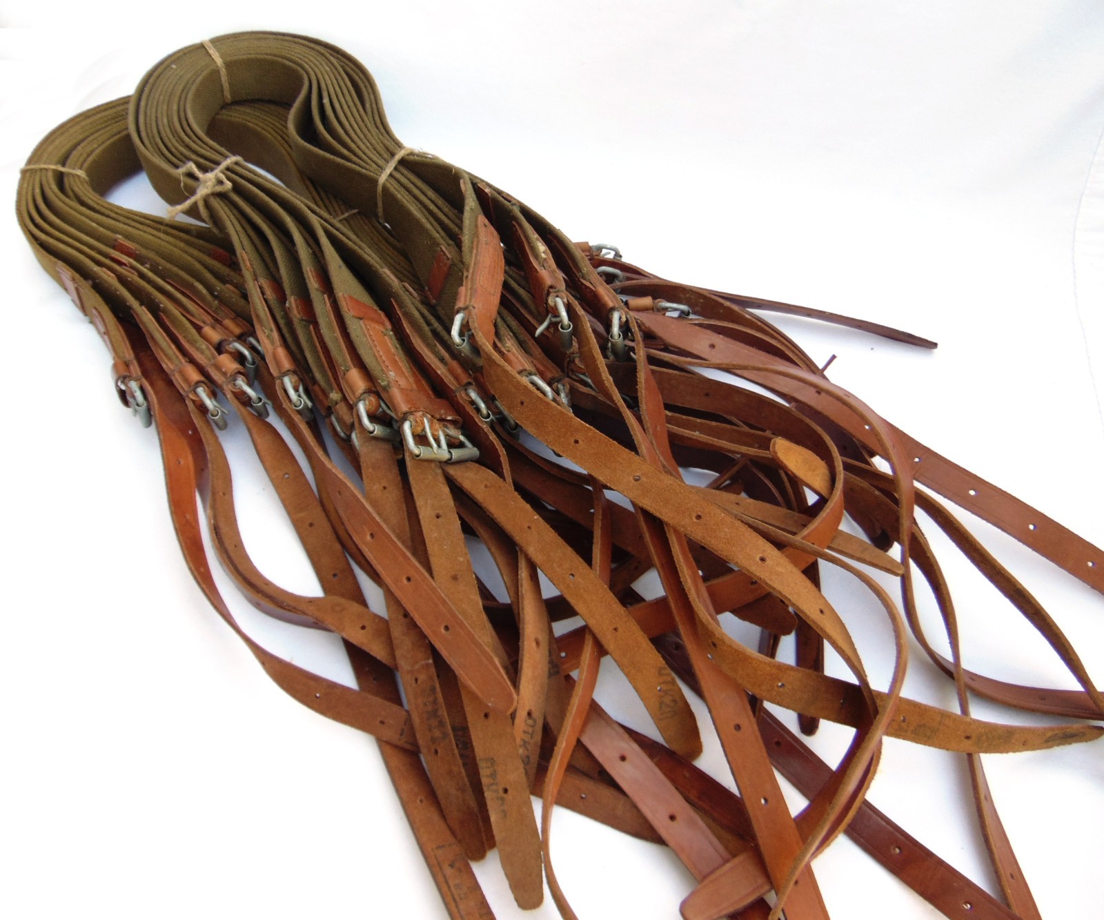 PPSh 41 Rifle Sling. Russian USSR Cold War Soviet Military 2-point green canvas.