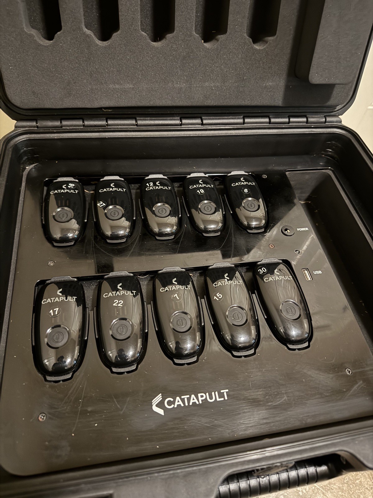 Catapult Team GPS Tracking Monitors - 25 Pods - 3 Heavy Duty Cases - No Chargers