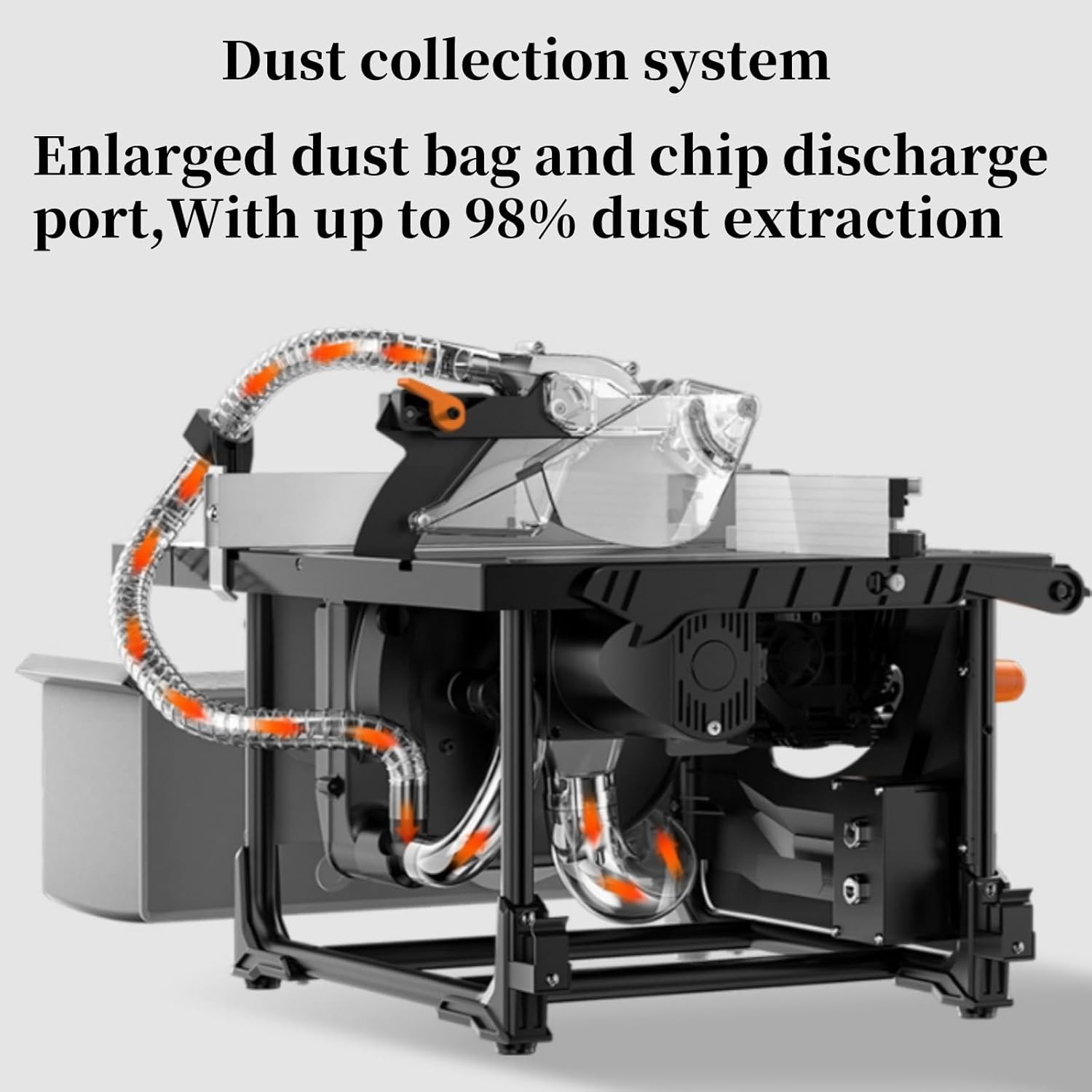 Portable Dust-Free Table Saw 15A 8-1/2in 98%Vacuuming Rate 5000RPM Woodworking