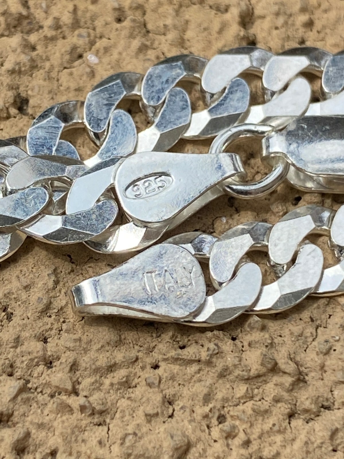 Real Solid 925 Sterling Silver Flat Curb Cuban Link Bracelet 3-10mm ITALY MADE