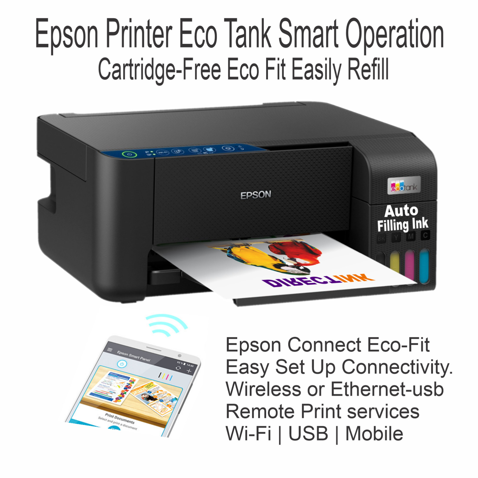 Epson Printer with DTF Ink Heat Transfer Full Color T-Shirt Print Starte Bundle