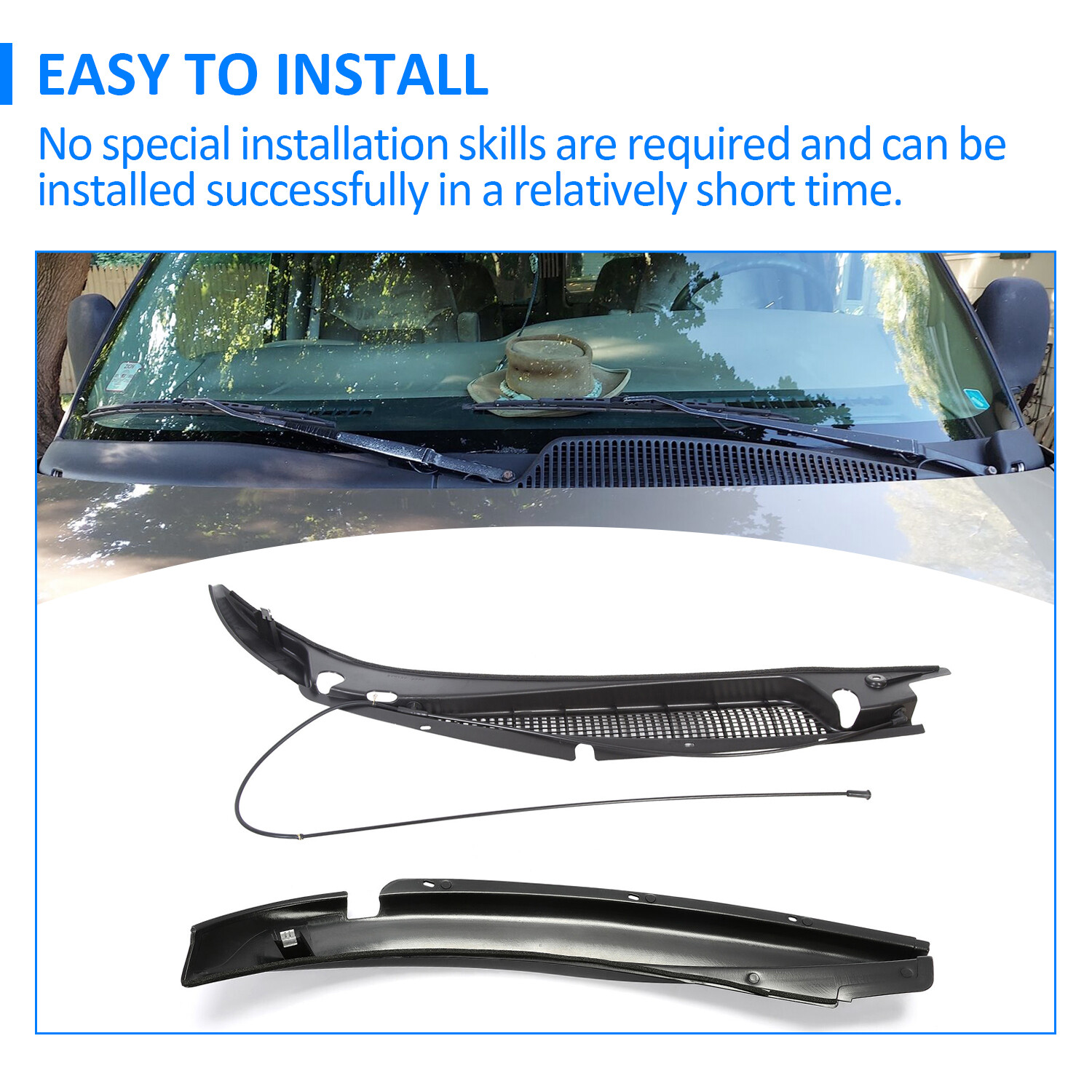 Driver&Passenger Side Windshield Wiper Motor Cowl Cover For 96-17 Chevrolet GMC