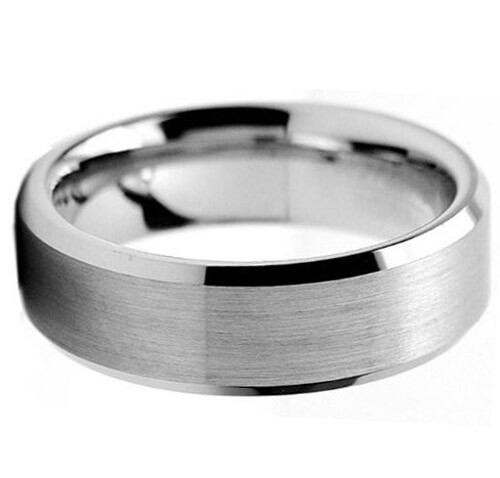 Tungsten Carbide Silver Wedding Band Mens Women Brushed Comfort Fit Ring 6mm 8mm