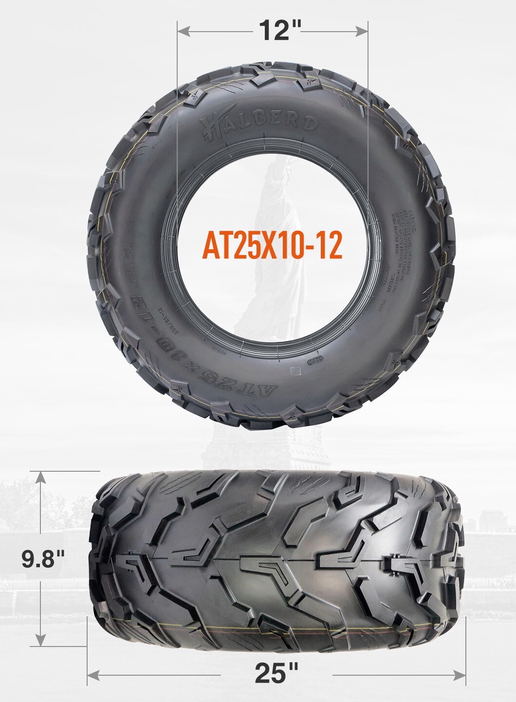 Full Set 4 25x8-12 25x10-12 ATV Tires 6Ply Mud UTV Eco-Friendly Replacement Tire