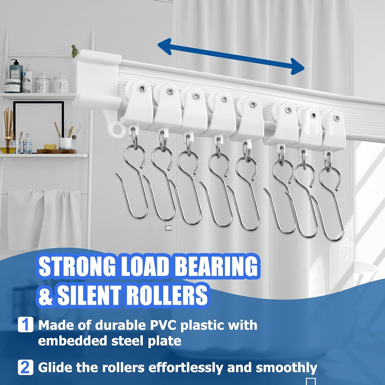 Heavy-Duty Flexible Ceiling Curtain Track 3M - Bendable PVC with Steel Plate