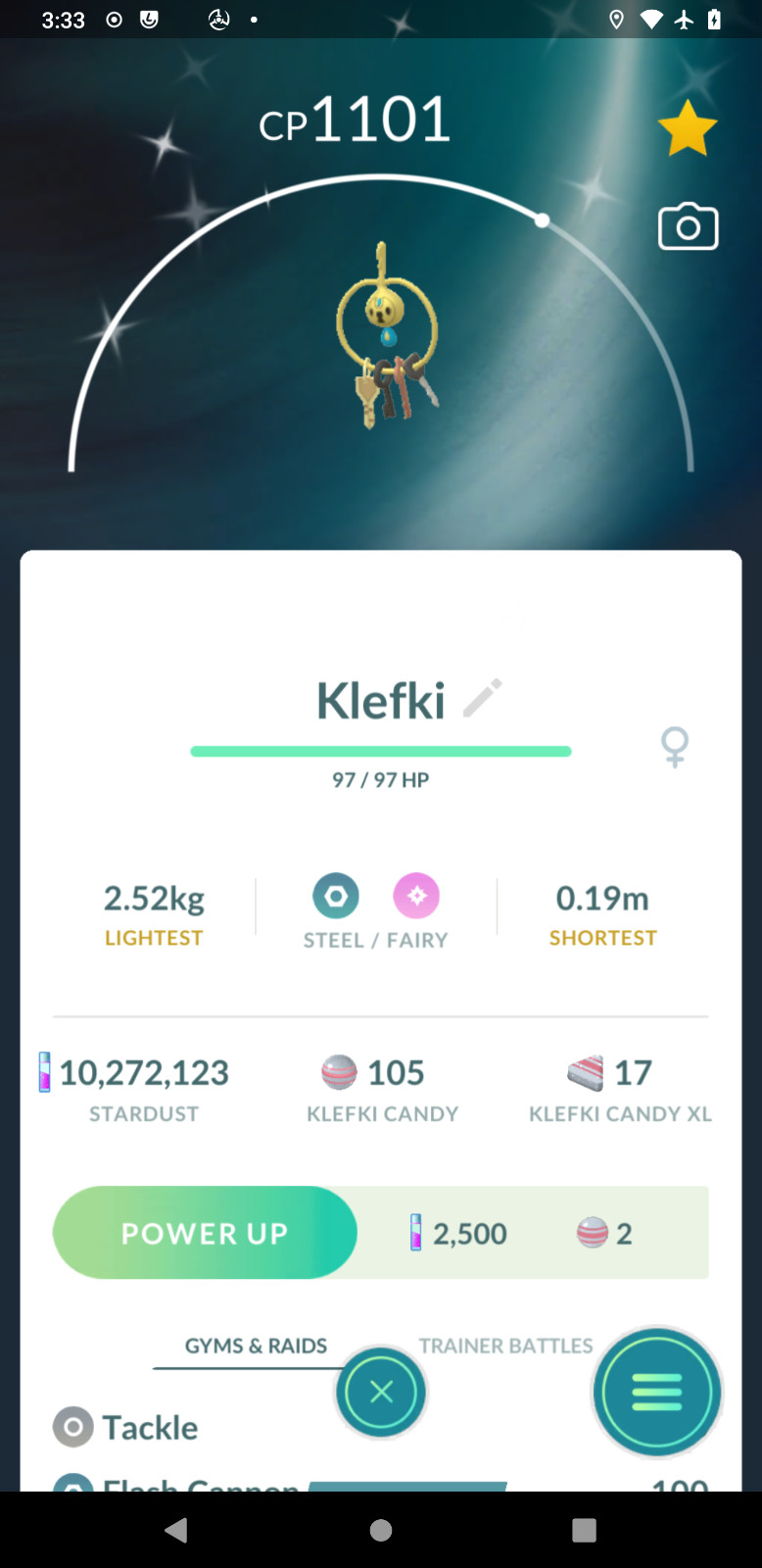Shiny Klefki, Hawlucha, Honedge | Tr-de 1M - 20k stardust